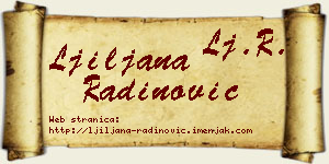 Ljiljana Radinović vizit kartica